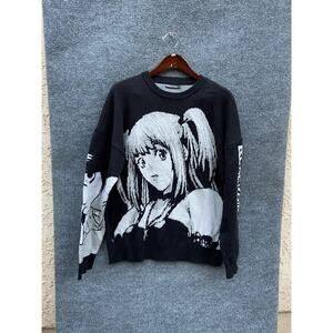 Maener Sweater Mens Extra Large Anime Death Note Graphic Global Spread Crewneck